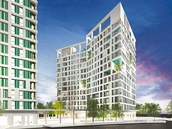 位於台鐵地下化後的民族站附近1,613坪土地,高雄都發局耗資10億元,興建2棟「凱旋青樹」社會住宅。圖/高雄都發局提供