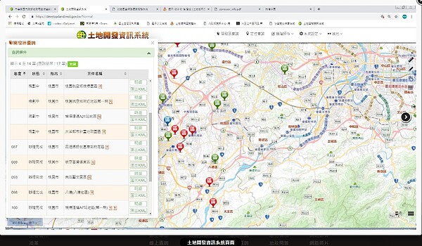 官版重劃區查詢內容包括開發原因、面積、範圍、規劃與辦理情形及照片等。(圖/擷取自內政部地政司網站)