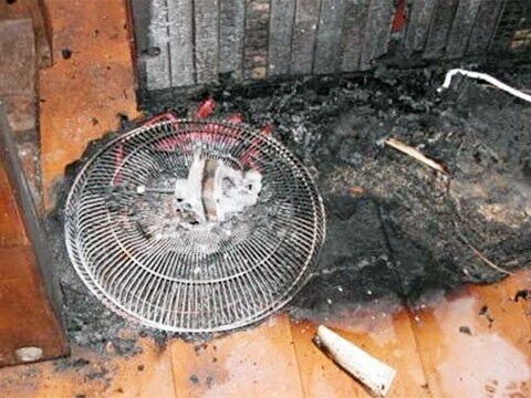 宜蘭縣消防局提醒,為避免電風扇馬達內部積汙或故障而引起火災,使用前應先檢查電風扇是否正常,加強清除軸心、馬達上油汙或積塵,並定期上油潤滑,以利電動機通風散熱。圖/宜蘭縣消防局提供