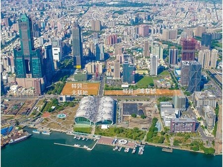 位於高雄亞洲新灣區核心的黃金鑽石基地「特貿三」,15日正式公告招商,可望引進265億元以上的投資。圖/高雄都發局