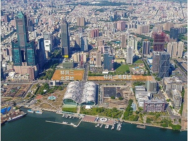高雄多功能經貿園區最精華土地「特貿三」開發案。圖/高雄市都發局提供