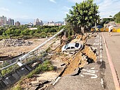 疑豪雨釀禍　泰山道路坍方