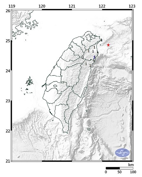 中央氣象局發布小區域有感地震報告。圖/氣象局提供