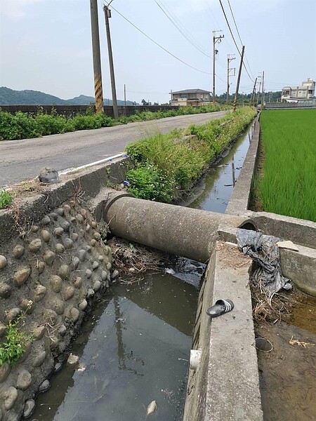 後龍一名潘姓祖父4日清晨騎機車載孫女外出行經勝利路這處路段時,不慎摔落路旁排水溝死亡。〔謝明俊攝〕