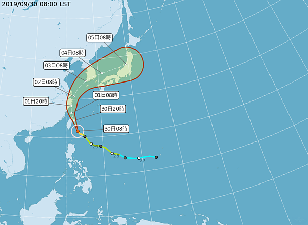 米塔颱風。圖/摘自中央氣象局