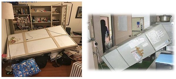 地震後住宅空間內部實際拍攝。圖/內政部建築研究所提供