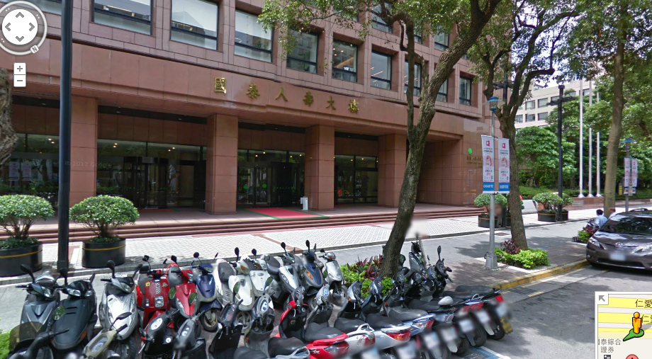 壽險業為全台最大包租公，其中國泰人壽一年租金收益64.42億元，平均租金收益約3.9％以上。（圖／擷取自google maps）