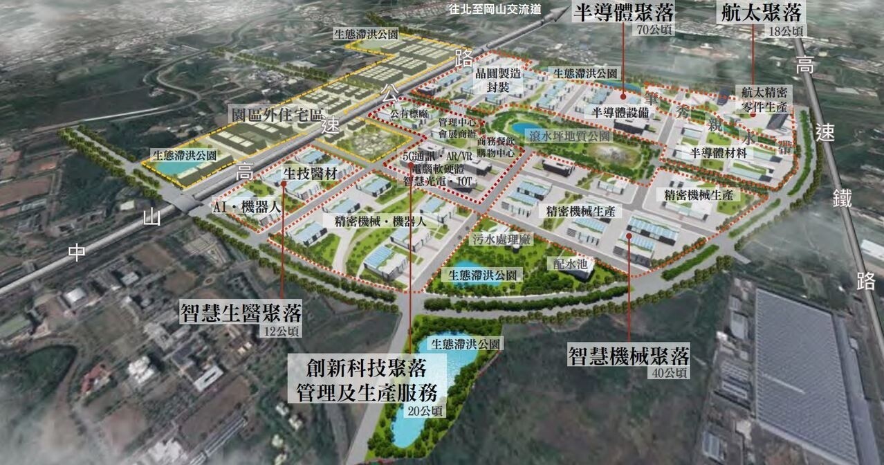 橋頭科學園區規畫圖。圖/高雄市經發局提供