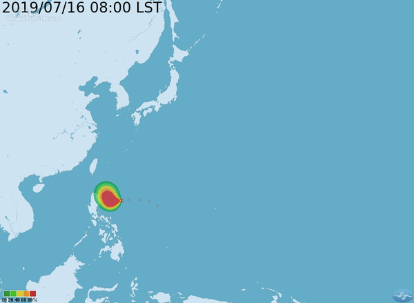 準颱風丹娜絲，最快今晚11點發布海上颱風警報；氣象局預報員陳伊秀指出，由於太平洋高壓持續減弱，熱帶低壓路徑持續北偏，有相當高機會進入台灣陸地，不排除發布陸上颱風警報。