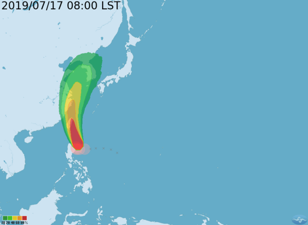 丹娜絲颱風路線預測