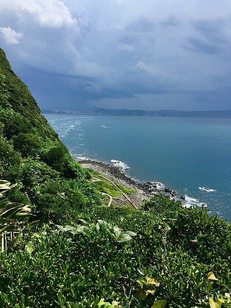 從基隆嶼半山腰步道上就可以欣賞基隆海檻奇景。 (好房網News楊欽亮 / 攝)