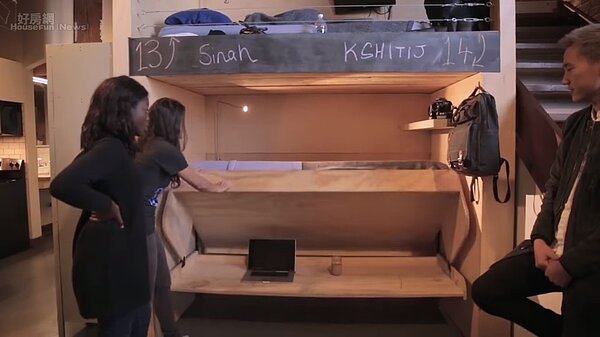 位在美國舊金山的podshare，以共居概念經營，吸引租不起房的人，能用合理價格承租床位，甚至能在床位上做更多事情。圖／翻攝pod share Youtube