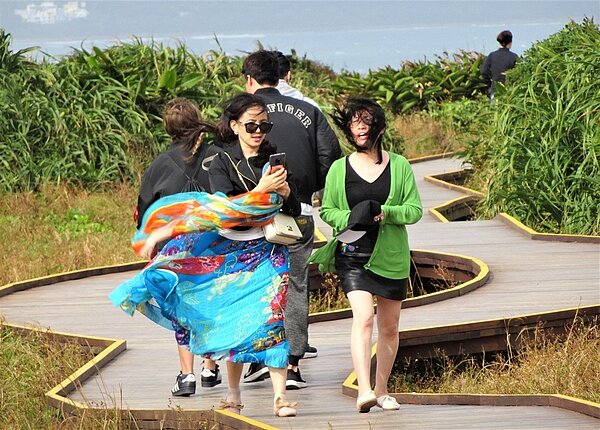 屏東恆春半島落山風時大時小,時有時無,最強時風力可達度颱風威力。圖/記者潘欣中攝影