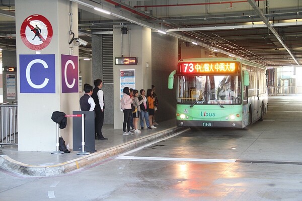 c月台停靠4條往北屯路的公車路線