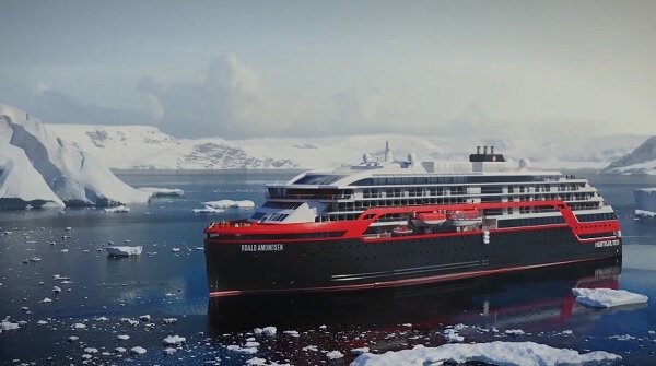 阿蒙森號。圖／截自YouTube《Hurtigruten》