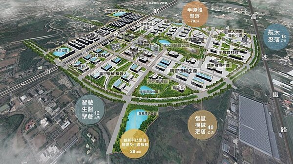 南部科學園區橋頭園區空間模擬意象。 圖/科技部提供