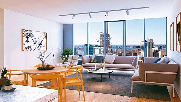 有科技公司利用區塊鏈技術,將阿德雷得兩戶公寓各分做20個單位進行銷售,聲稱能協助無殼蝸牛實現擁房夢。 圖/取自Woods Bagot建築師事務所官網