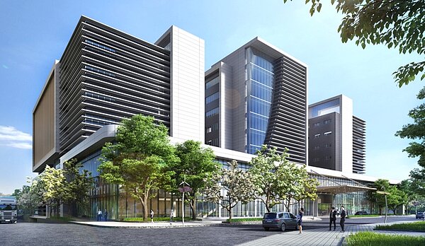 新北寶高智慧產業園區模擬圖,未來園區將由資通訊、數位運算、雲端科技及生技產業等廠商進駐,可容納119個廠辦,預計2021年3月完工、9月正式啟用。圖/新北市經發局提供