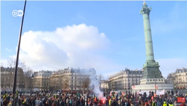 法國大罷工進入第六周，法國政府終讓步。圖／取自YouTube DW News
