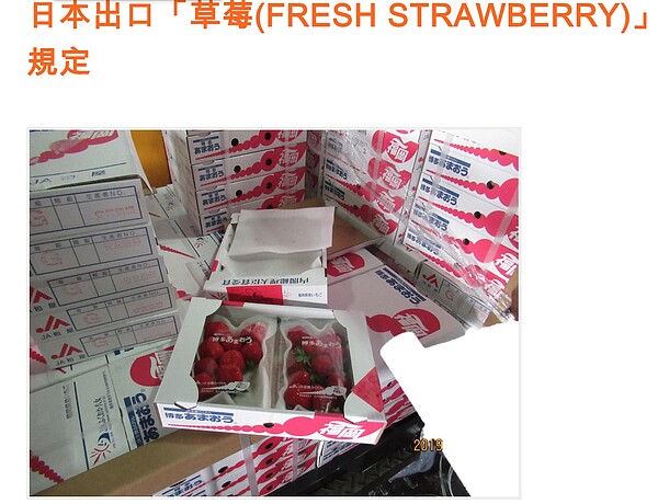 日本進口生鮮草莓驗出農藥超標,已全數退運或銷毀。圖/食藥署提供