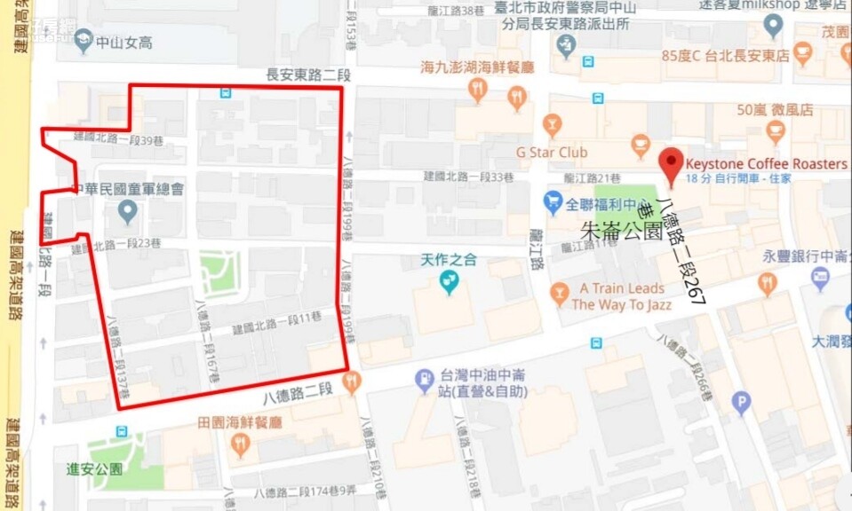 台北市的中山女高南側都更案,基地面積廣達3.4公頃。圖片翻攝住都中心官網