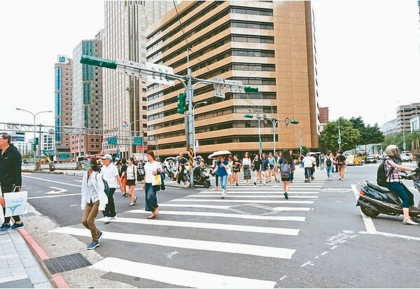 北市議員秦慧珠接獲松山高中學生陳情,指忠孝東路、基隆路口是他們上下學必經路口,但該路口沒設行人時相。 圖/聯合報系資料照片