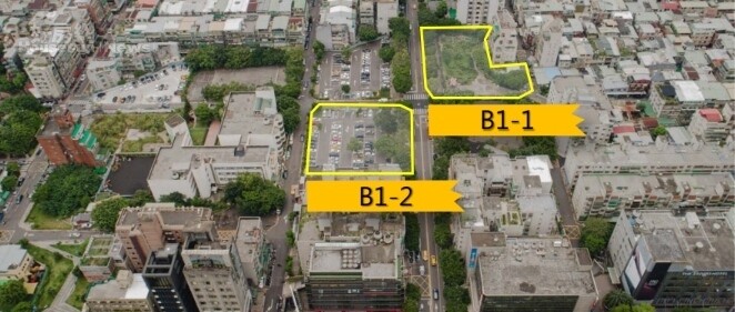 台北市信義區兒福B1-1及B1-2基地,位於松信路兩側。照片國家住都中心提供