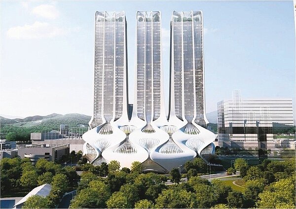 新店裕隆城開發案住宅案確定暫時停工,商業區與誠品、威秀維持合作。圖為原先裕隆城3D示意圖。 (本報系資料庫)