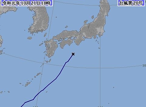 氣象預報指浣熊颱風逼近日本可能帶來雨勢，影響日皇德仁登基儀式安排。圖／翻攝日本氣象廳