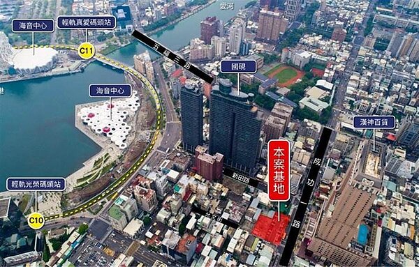 高雄地政局位於漢神百貨對面495.80坪地上權土地,24日脫標,屬於佛光山組織的和平萬壽開發公司。圖/中時電子報