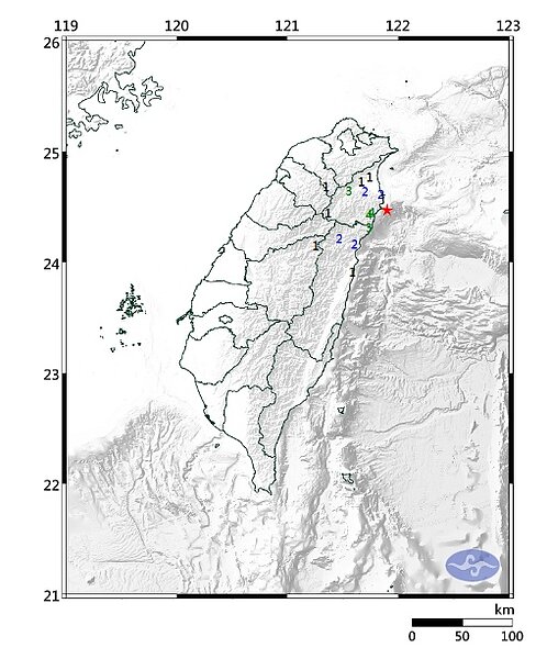 中央氣象局發布地震報告。圖/取自氣象局網站