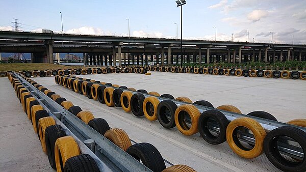 練習場標誌標線依蘆洲監理站考場平面配置劃設。圖／新北市政府提供