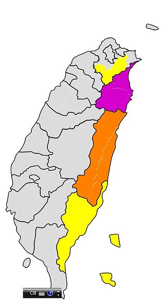 氣象局說，宜蘭、花蓮、台東及新北要注意瞬間大雨及雷擊，山區請慎防坍方、落石及溪水暴漲，低窪地區請慎防淹水。圖／中央氣象局提供