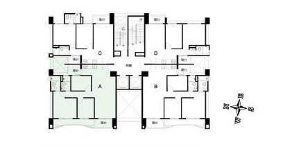 因為樓層間沒有太多走道空間，因此省下了不少公設比。圖取自建商廣告