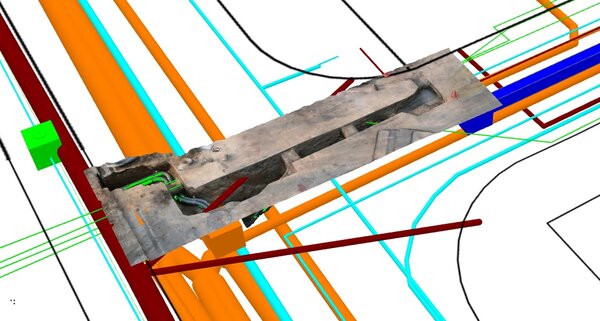 高雄市為減少道路管線施工誤挖，今年新建置3D公共管線圖資系統，以3D資訊分析與施工前了解管線是否衝突，預計年底上線測試。圖／高雄市工務局提供