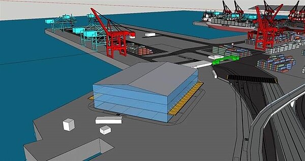 西27號碼頭後線興建多功能倉庫示意圖。圖/業者提供