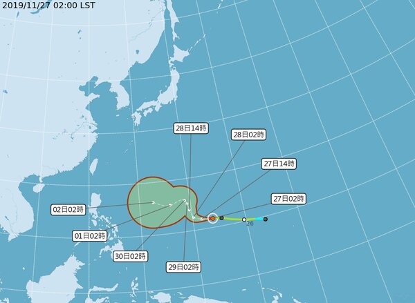 北冕颱風。圖／取自氣象局網站