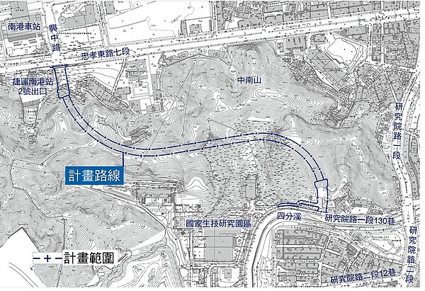 國家生技研究園區聯外道路,通過北市都委會審議,最快2024年啟用通車。圖/台北市新工處提供