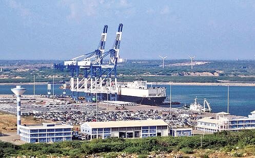 漢班托塔港(Hambantota port)。圖/截自google map