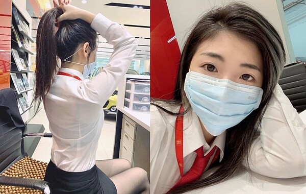 口罩戴久耳朵痛?馬尾妹曝迴紋針解方。圖/翻攝自 fufu0615 IG