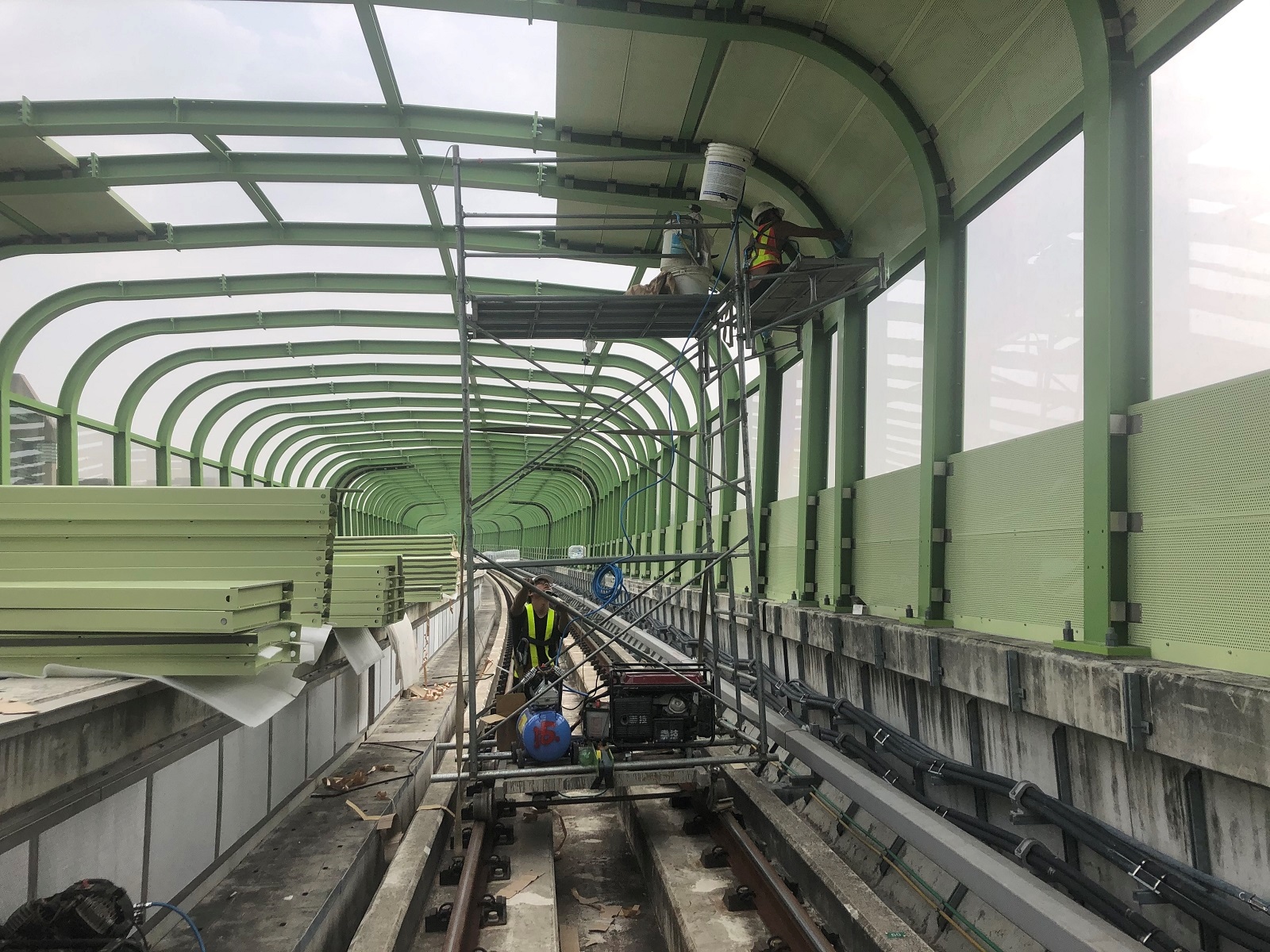 台中捷運增設隔音牆，提前6月底前完成。圖／台中市交通局提供