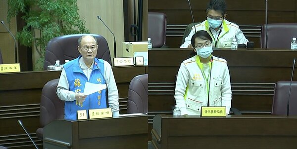 桃園市府青創貸款利息補貼計畫開辦至今4年,達成率只有35%,市議員蘇家明(左)認為補貼效率太低。記者高宇震/翻攝