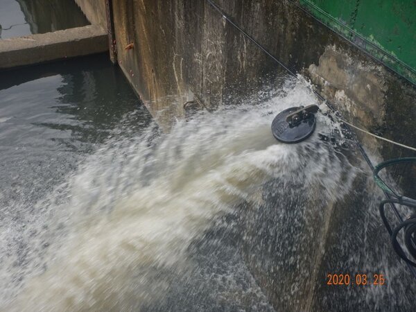 低地排水設施抽水測試。圖／新北市水利局提供