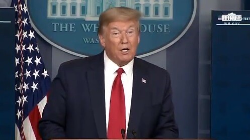 美國總統川普獨排眾議要大砍世衛組織金援,G7視訊會議上多國領袖認為不妥,疾呼首重國際防疫合作。圖/截自Twitter@realDonaldTrump