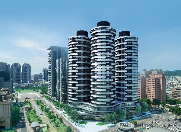 桃園指標豪宅建案「麗晶花園廣場」,位處藝文特區正核心、綠園道首排,擁有1,875坪大基地與三面臨路角地優勢,吸引企業主陸續出手。圖/業者提供