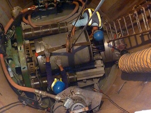 內埔汙水管線三標推進施工。圖/屏東縣政府提供