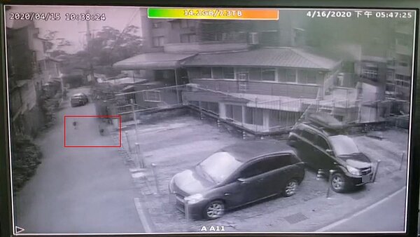 監視器影像可看到狗疏縱於道路。圖/新北市政府提供