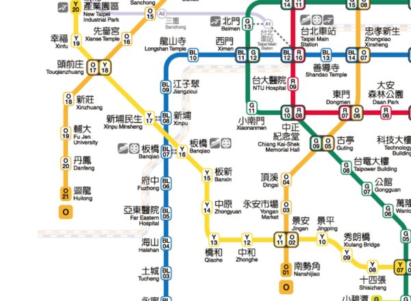 一名網友對板橋、新埔區域，共有4個捷運站一事感到十分不解。圖/Taipei Metro