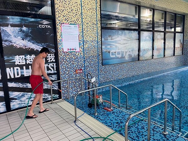 新竹市公立運動場館本周已全面徹底消毒，將在5月4日重啟場館。圖／新竹市體育保健科提供