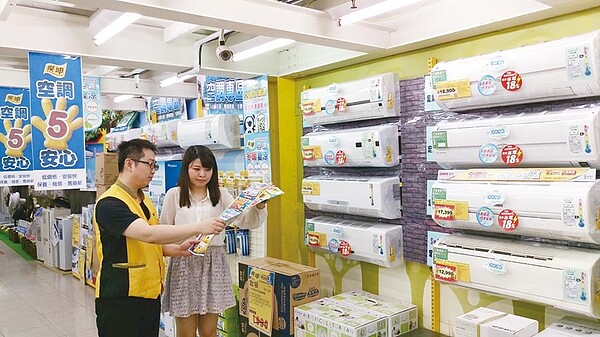 4月底起氣溫攀升,燦坤勞動節假期空調銷售更比平時倍數成長。圖/本報資料照片